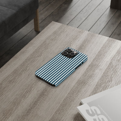 Slim Teal Blue Striped Cute Phone Case for Iphone 16 - | iPhone 15 Pro Max Case | iPhone 14 Case Iphone 13 12 11 10 9 8 7 X XS Gift for Her - Studio40ParkLane