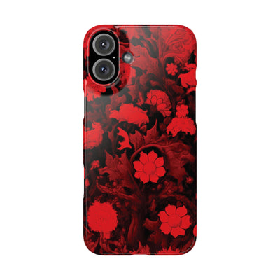 Slim Cute iPhone Cases - | iPhone 15 Case | iPhone 15 Pro Max Case, Iphone 14 Case, Iphone 14 Pro Max, Iphone 13, Red Flowers