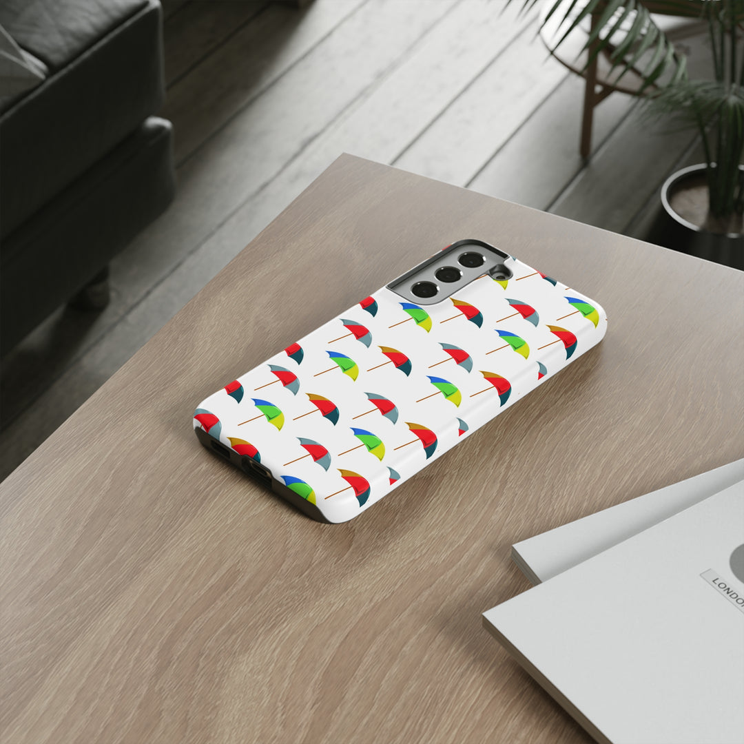 Cute Samsung Phone Case | Aesthetic Samsung Phone Case | Galaxy S23, S22, S21, S20 | Colorful Beach Parasols, Protective Phone Case - Studio40ParkLane