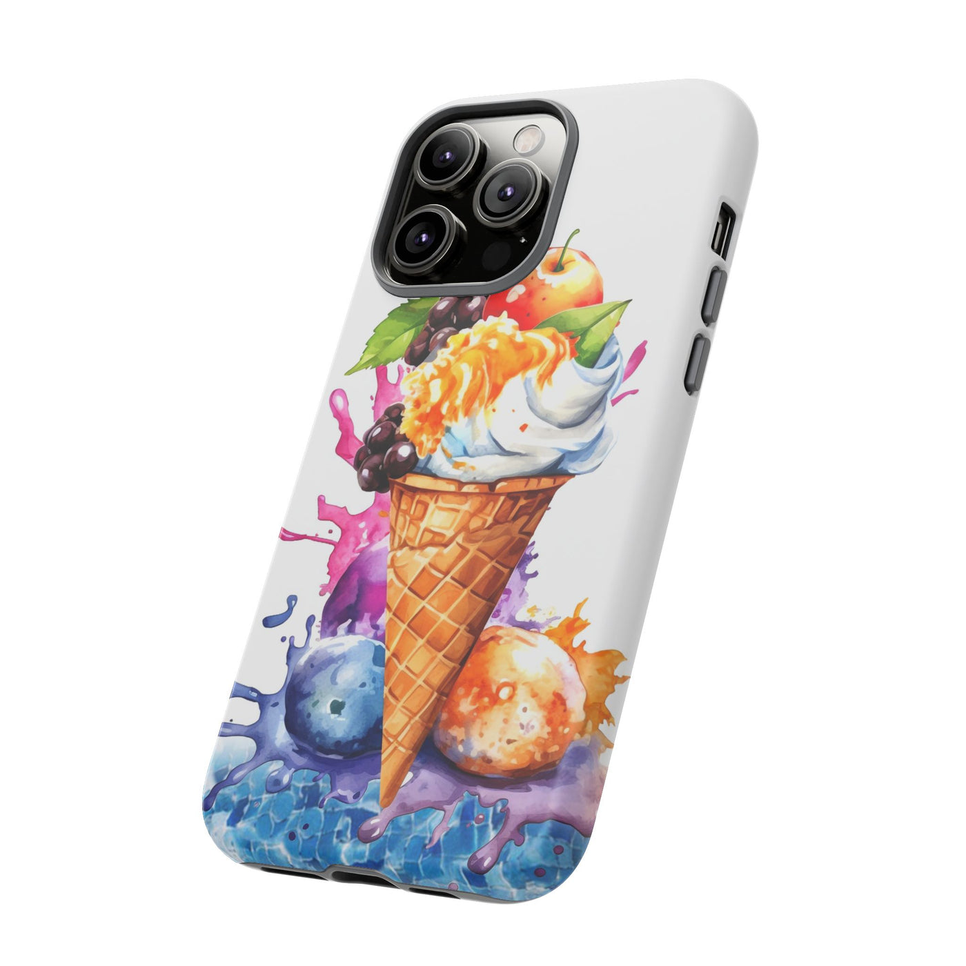 Impact Resistant, Summer Ice Cream Cone, Cute Phone Cases for Samsung S24, S23, S22, S21, IPhone 15 pro Iphone 14 pro Iphone 13 IPhone 12 Iphone 11