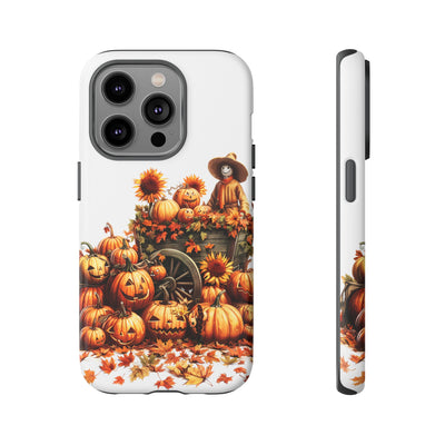 Impact Resistant, Fall Leaves Scarecrow, Cute Phone Cases for Samsung S24, S23, S22, S21, IPhone 15 pro Iphone 14 pro Iphone 13 IPhone 12 Iphone 11