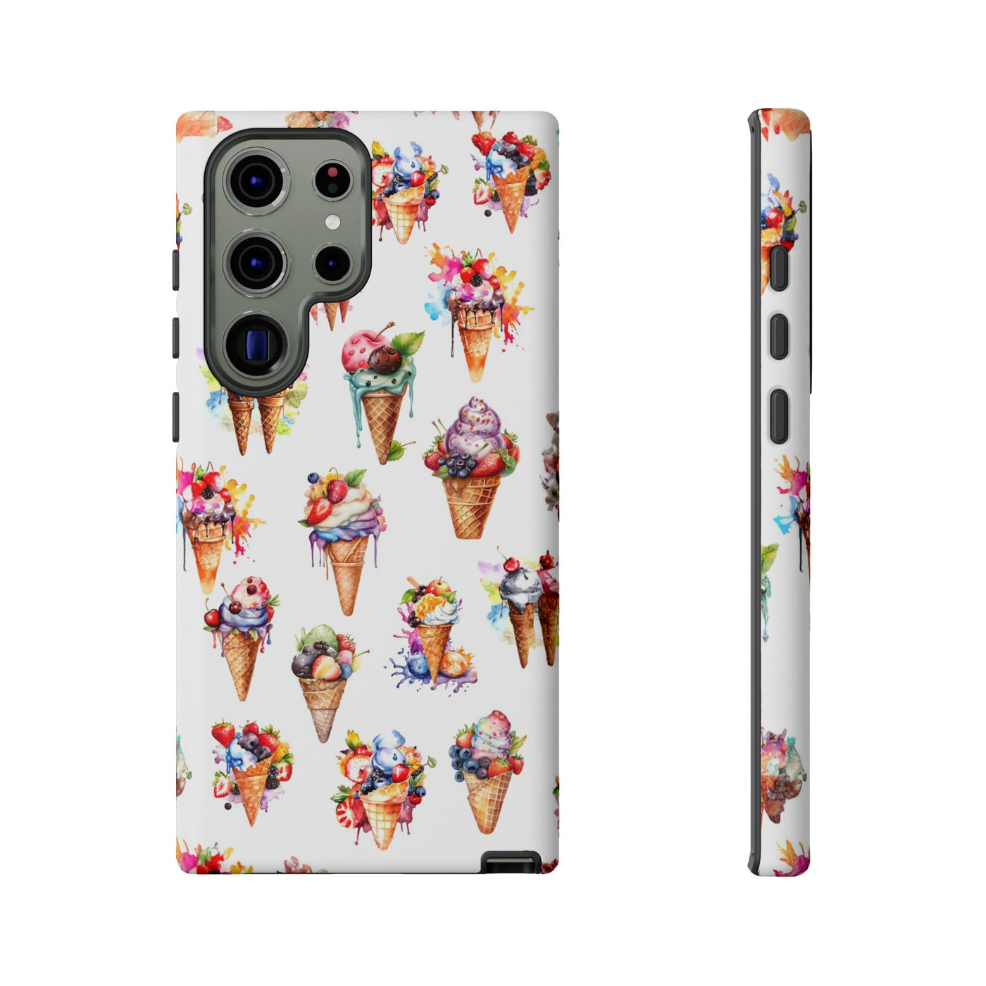 Impact Resistant, Summer Icecream, Cute Phone Cases for Samsung S24, S23, S22, S21, IPhone 15 pro, Iphone 14 pro, Iphone 13 IPhone 12, Iphone 11