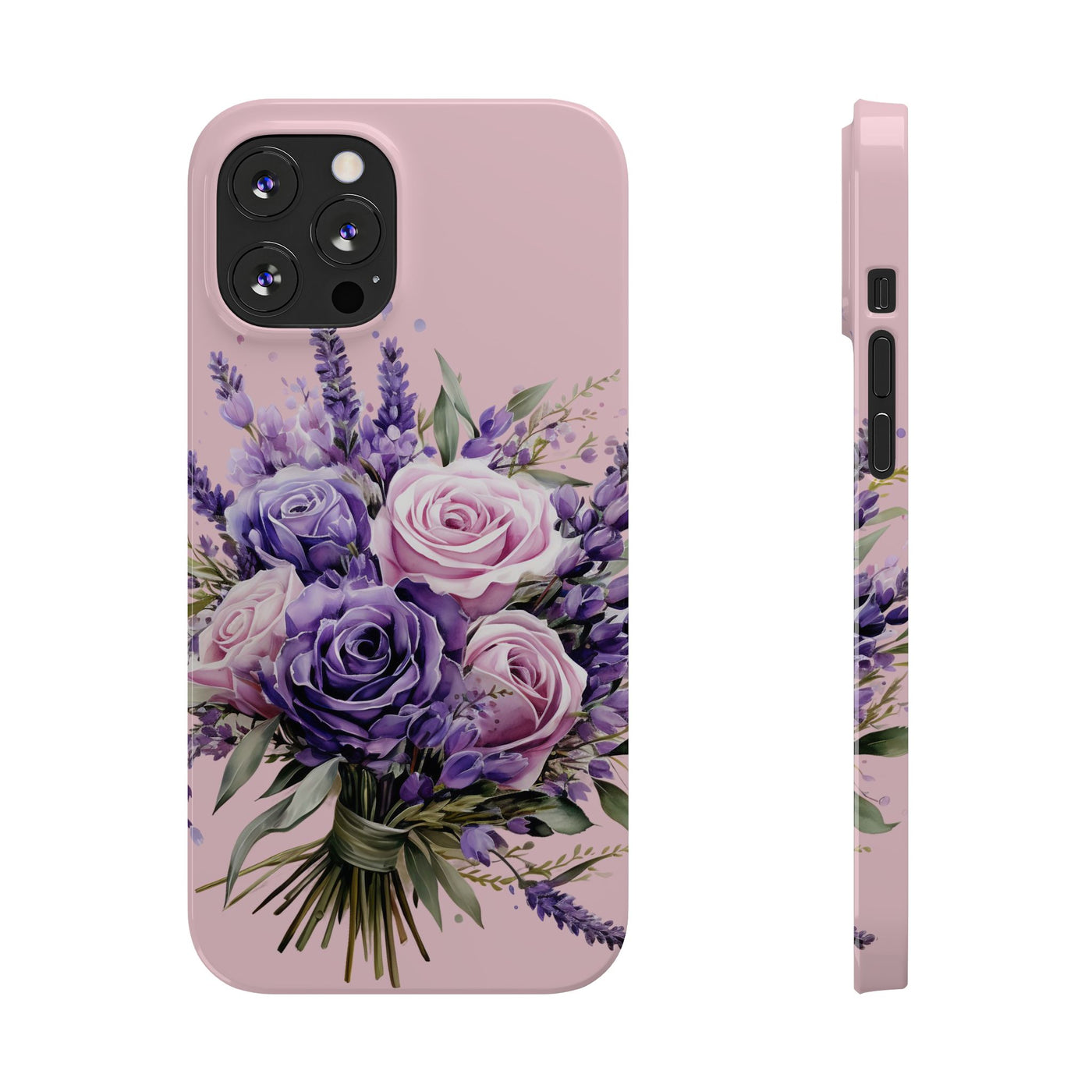 Slim Lavender Bouquet Flowers Cute Phone Cases for Iphone 16 Pro Max | iPhone 15 Case | iPhone 15 Pro Max Case, Iphone 14, Iphone 14 Pro Max, Iphone 13 12 11 8 7