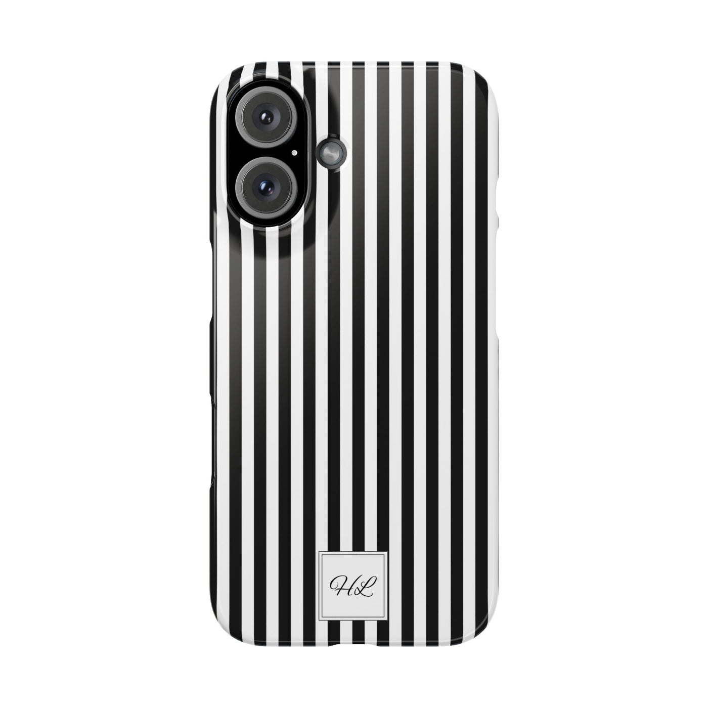Slim Custom Personalized Black White Striped Phone Case for Iphone 16 - | iPhone 15 Pro Max Case | iPhone 14 Case Iphone 13 12 11 10 9 8 - Studio40ParkLane