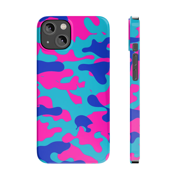 Slim Cute Phone Cases for Iphone - | iPhone 15 Case | iPhone 15 Pro Max Case, Iphone 14 Case, Iphone 14 Pro Max, Iphone 13, Blue Pink Camouflage - Studio40ParkLane