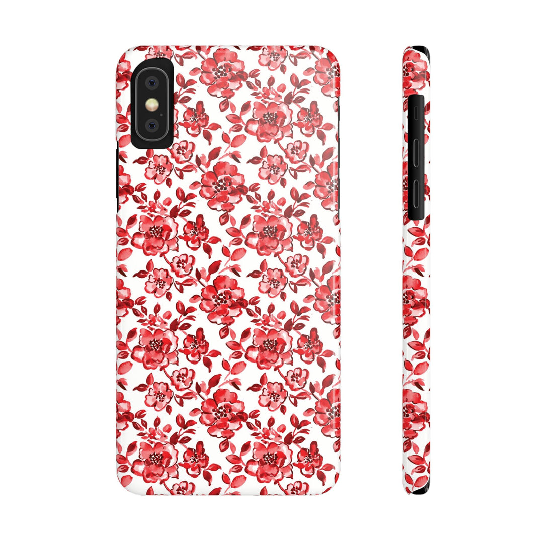 Slim Red Chinoiserie Gift for Her Cute Phone Cases for Iphone 16 Pro Max | iPhone 15 Case | iPhone 15 Pro Max Case, Iphone 14, Iphone 14 Pro Max, Iphone 13 12 11 8 7 - Studio40ParkLane