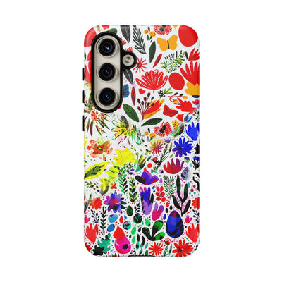 Impact Resistant, Colored Flowers, Cute Phone Cases for Samsung S24, S23, S22, S21, IPhone 15 pro Iphone 14 pro Iphone 13 IPhone 12 Iphone 11