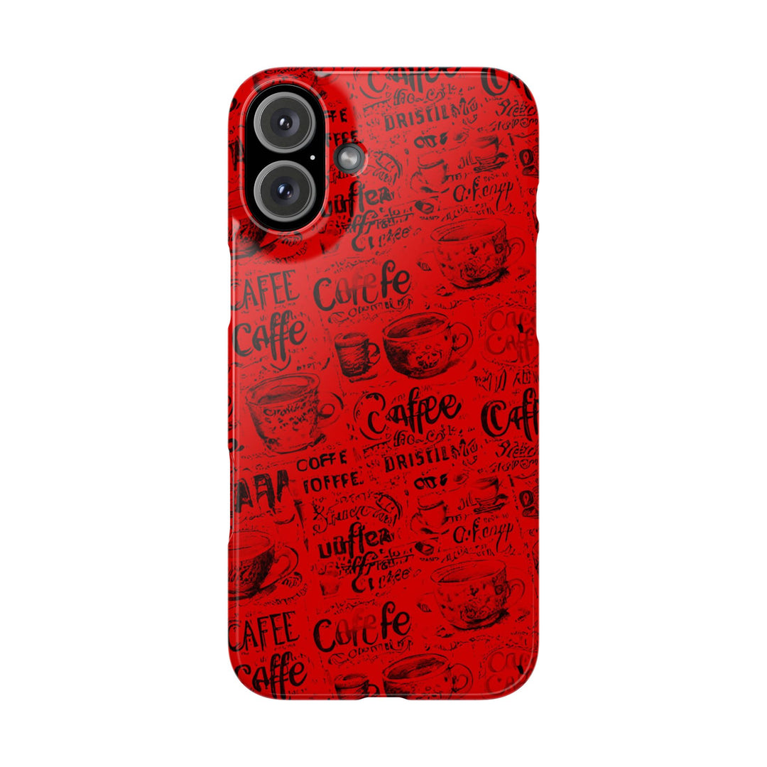Slim Cute Phone Cases for Iphone - | iPhone 15 Case | iPhone 15 Pro Max Case, Iphone 14 Case, Iphone 14 Pro Max, Iphone 13, Red Black Coffee - Studio40ParkLane