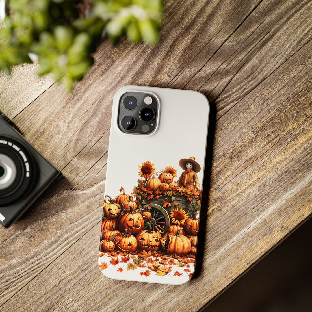 Slim Fall Leaves Scarecrow Slim Cute Phone Cases for Iphone | iPhone 15 Case | iPhone 15 Pro Max Case, Iphone 14, Iphone 14 Pro Max, Iphone 13 - Studio40ParkLane