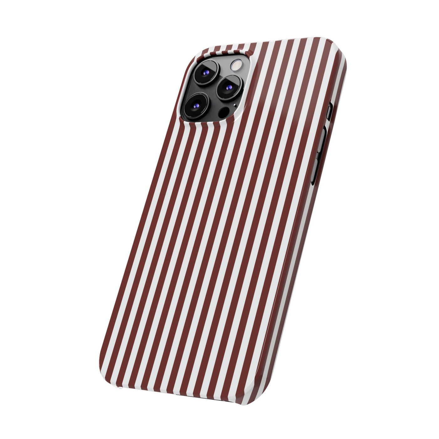 Slim Chocolate Brown Striped Cute Phone Case for Iphone 16 - | iPhone 15 Pro Max Case | iPhone 14 Case Iphone 13 12 11 10 9 8 7 Gift for Her - Studio40ParkLane