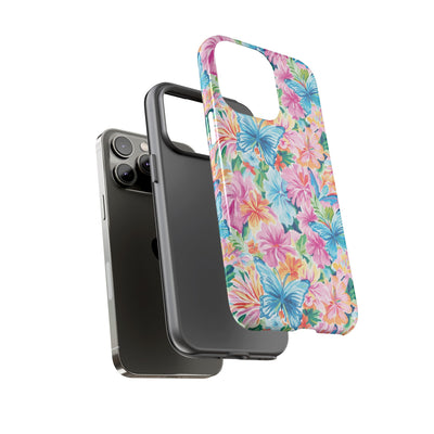 Premium Tough Butterflies Flowers Cute Phone Cases for Samsung S24, S23, S22, S21, S20, Plus and Ultra, Iphone 16 Pro Max,15, 14, 13, 12, 11, 10