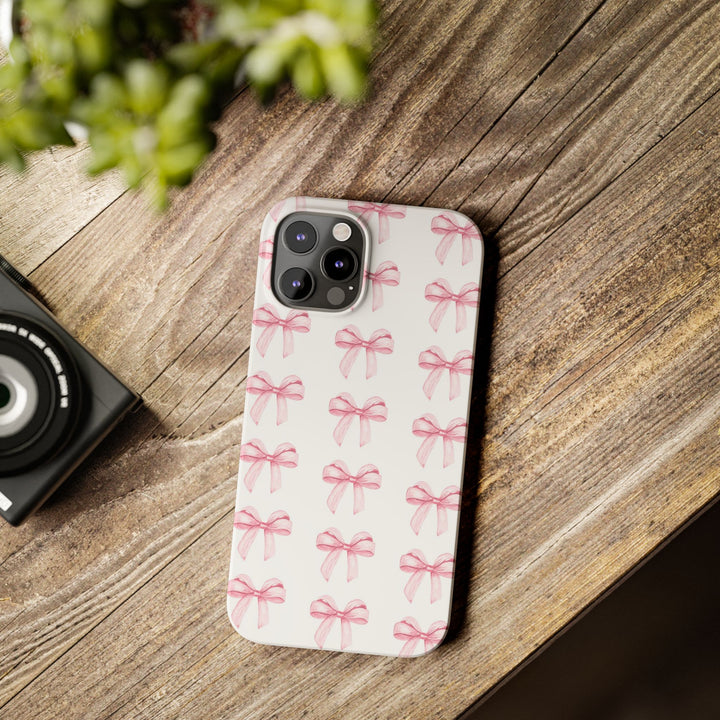 Slim Pink Bows Cute Phone Cases for Iphone 16 Pro Max | iPhone 15 Case | iPhone 15 Pro Max Case, Iphone 14, Iphone 14 Pro Max, Iphone 13 12 11 8 7 - Studio40ParkLane