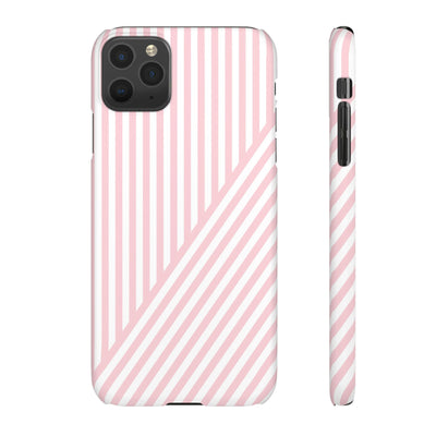 Aesthetic Sweet Pink Stripes Cute Phone Case Sleek Snap - For iPhone 17 Pro Max iPhone 16 Pro iPhone 15 Iphone 14 Plus 13 Pro 12 11 10 Gift