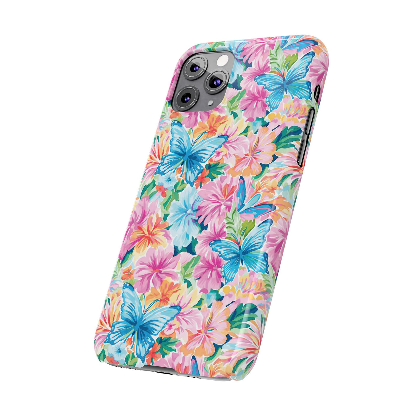 Slim Butterflies Flowers Gift for Her Cute Phone Cases for Iphone 16 Pro Max | iPhone 15 Case | iPhone 15 Pro Max Case, Iphone 14, 13, 12, 11, 10, 8, 7