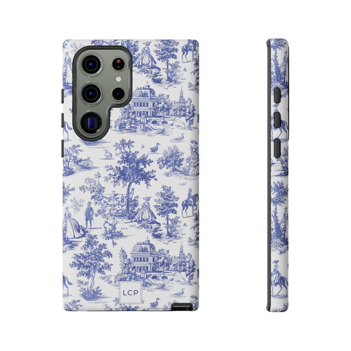 Personalized Custom French Toile Tough Cute Phone Case For Apple iPhone 18, 17, 16, 15 14, Pro Max, Samsung Galaxy S26, S25, S24 Plus Ultra
