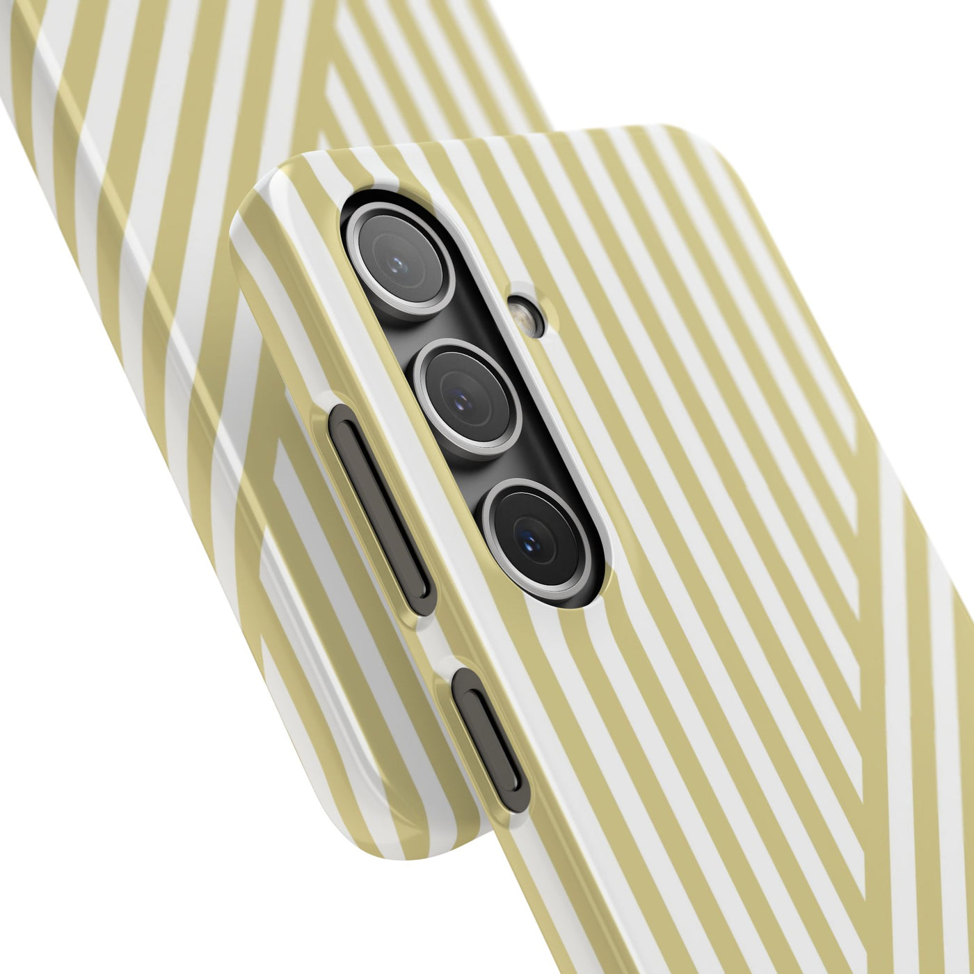 Aesthetic Yellow Beige Stripes Cute Phone Case Sleek Snap - For iPhone 17 Pro Max iPhone 16 Pro iPhone 15 Iphone 14 Plus 13 Pro 12 11 10 Gift