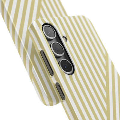 Aesthetic Yellow Beige Stripes Cute Phone Case Sleek Snap - For iPhone 17 Pro Max iPhone 16 Pro iPhone 15 Iphone 14 Plus 13 Pro 12 11 10 Gift