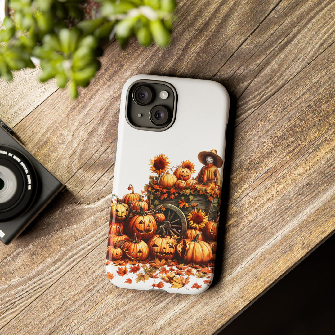 Impact Resistant, Fall Leaves Scarecrow, Cute Phone Cases for Samsung S24, S23, S22, S21, IPhone 15 pro Iphone 14 pro Iphone 13 IPhone 12 Iphone 11 - Studio40ParkLane