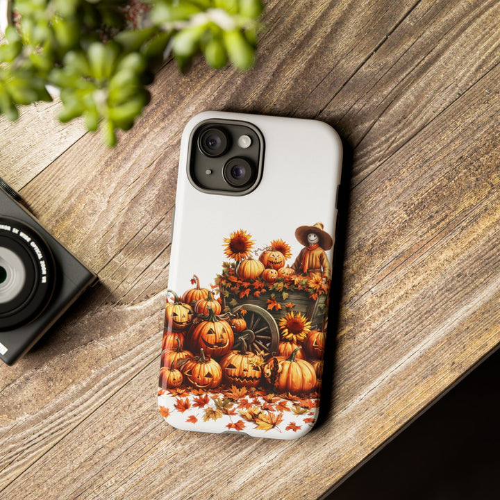 Impact Resistant, Fall Leaves Scarecrow, Cute Phone Cases for Samsung S24, S23, S22, S21, IPhone 15 pro Iphone 14 pro Iphone 13 IPhone 12 Iphone 11 - Studio40ParkLane