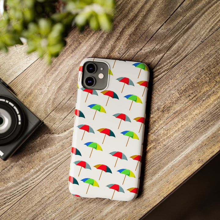Slim Cute Phone Cases for Iphone - | iPhone 15 Case | iPhone 15 Pro Max Case, Iphone 14 Case, Iphone 14 Pro Max, Iphone 13, Colorful Beach Parasol - Studio40ParkLane