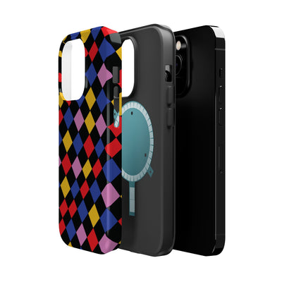 Aesthetic Colorful Checkerboard Tough Magsafe Phone Case - For iPhone 17 Pro Max iPhone 16 Pro iPhone 15 Iphone 14 Plus 13 Pro 12 11 Gift - Studio40ParkLane