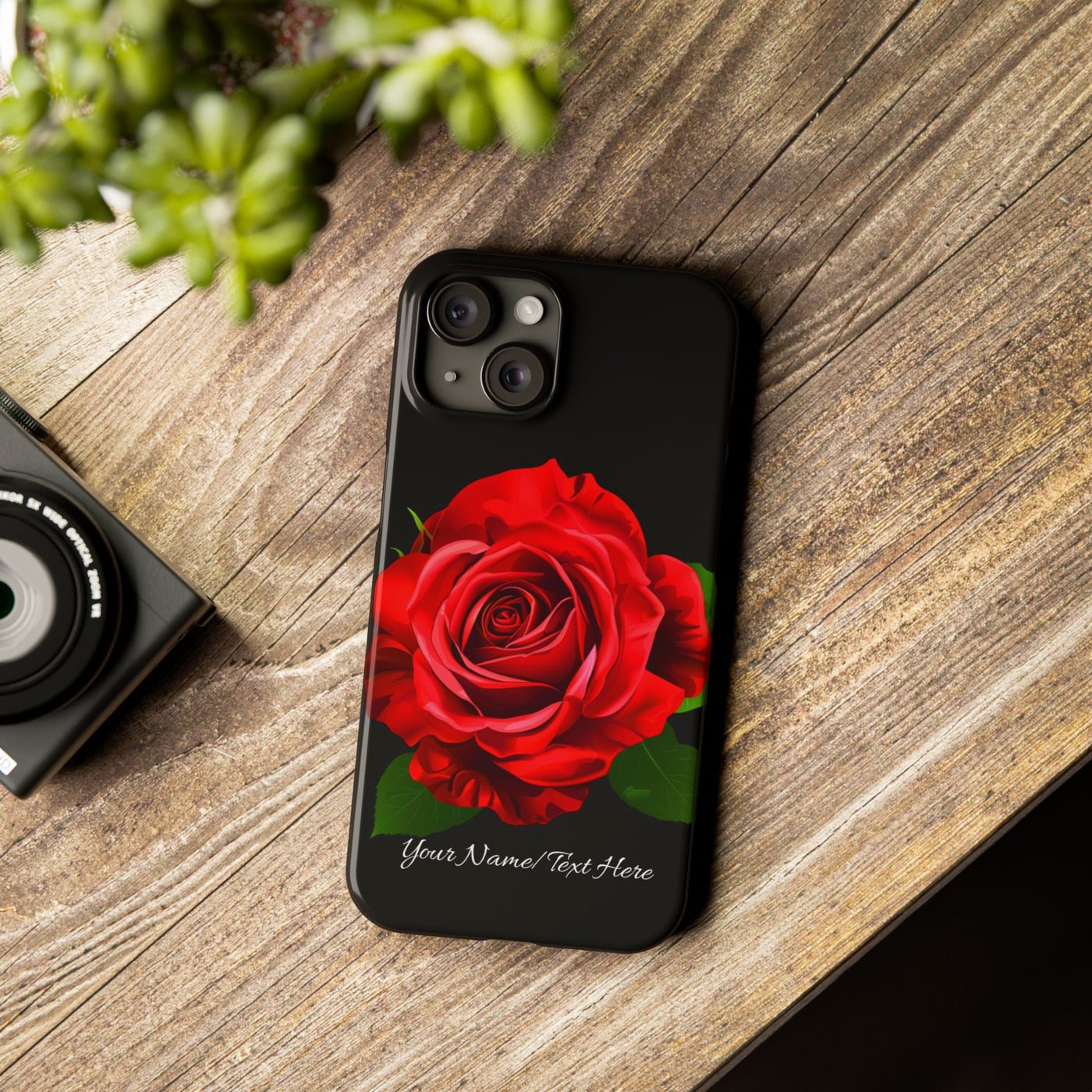 Slim Custom Personalized Red Rose Flowers Gift for Her Cute Phone Cases for Iphone 16 Pro Max | iPhone 15 Case | iPhone 15 Pro Max Case, Iphone 14, Iphone 14 Pro Max, Iphone 13 12 11 8 7