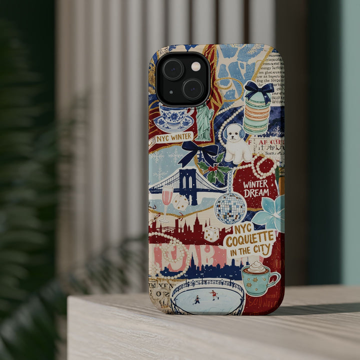 New York Winter Coquette Collage Tough Magsafe Cute Phone Cases for Iphone | iPhone 17 Pro Max Case, Iphone 16, Iphone 15 14 13 12 11 10 9