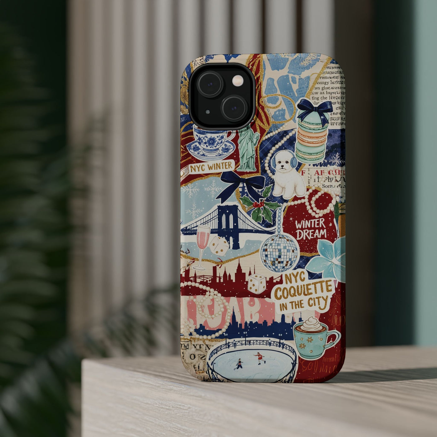 New York Winter Coquette Collage Tough Magsafe Cute Phone Cases for Iphone | iPhone 17 Pro Max Case, Iphone 16, Iphone 15 14 13 12 11 10 9