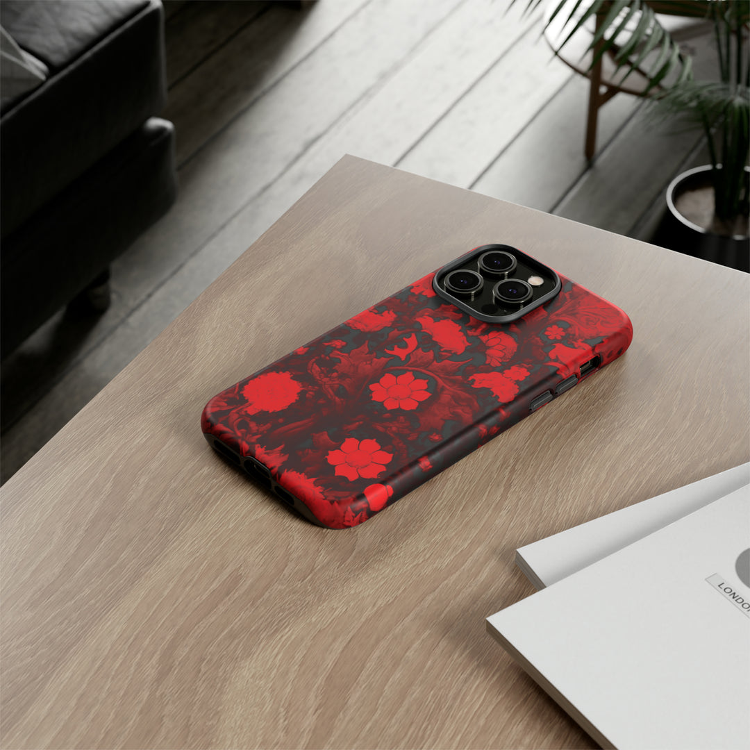 Cool Phone Case | Red Flowers, For iPhone 15 Case | iPhone 15 Pro Case, Iphone 14 Case, Iphone 14 Pro Max Case, Protective Iphone Case - Studio40ParkLane