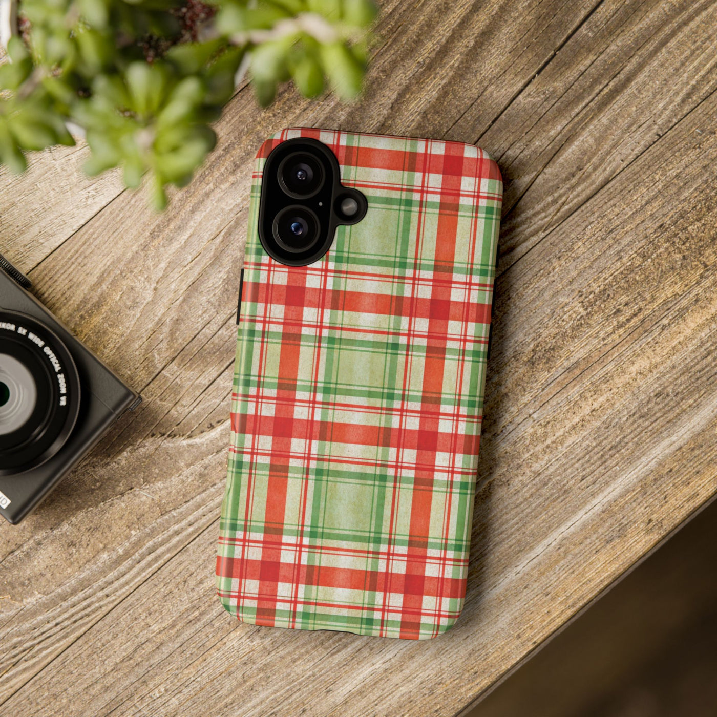Aesthetic Tough Red Green Checkered Premium Phone Case - For iPhone 17 Pro Max iPhone 16 Pro iPhone 15 Iphone 14 Plus 13 Pro 12 11 10 XR XS - Studio40ParkLane