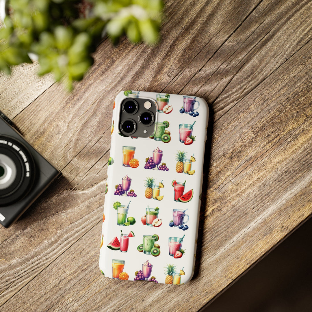 Slim Cute Phone Cases for Iphone - | iPhone 15 Case | iPhone 15 Pro Max Case, Iphone 14 Case, Iphone 14 Pro Max, Iphone 13, Tropical Summer Fruit Cocktail - Studio40ParkLane