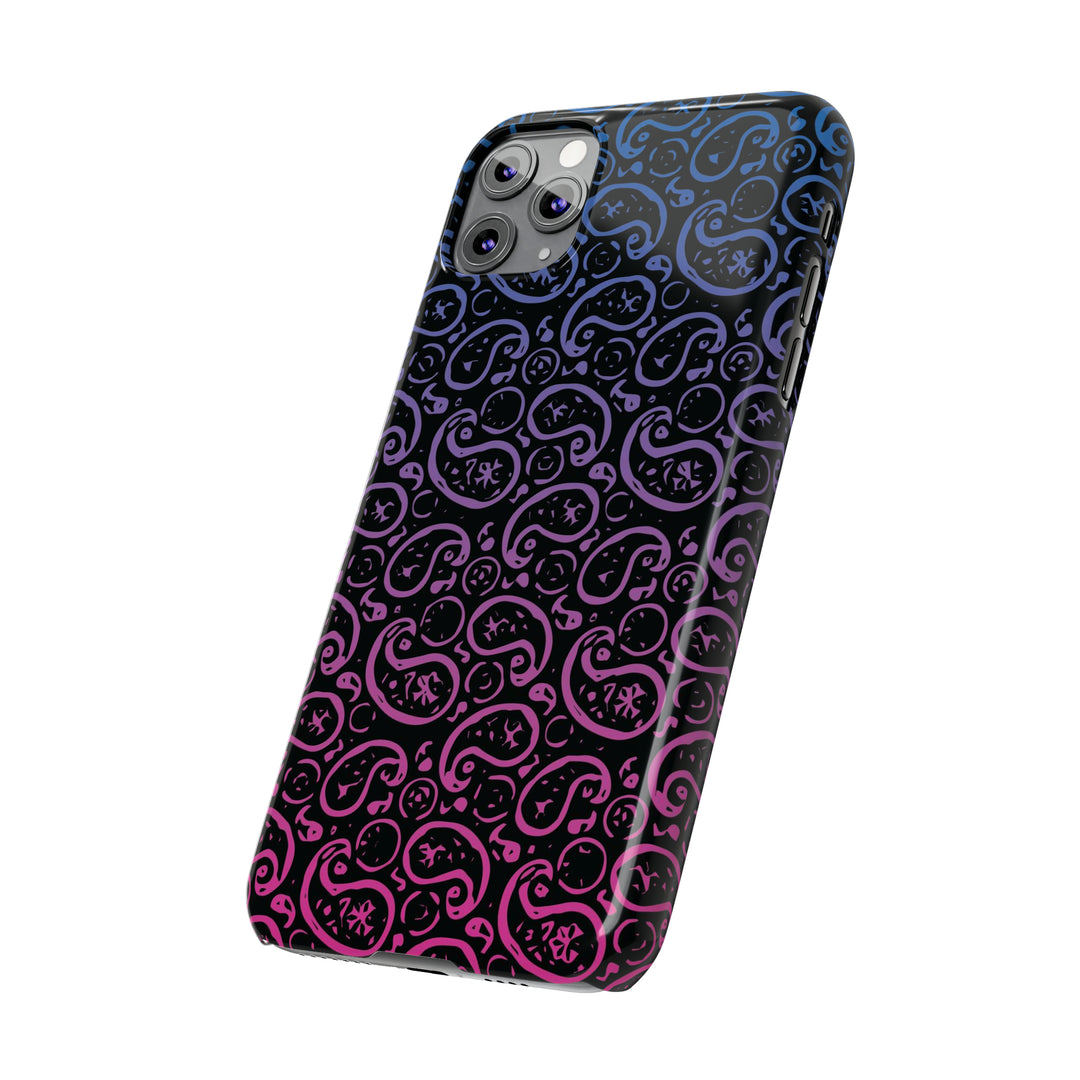 Slim Cute Phone Cases for Iphone - | iPhone 15 Case | iPhone 15 Pro Max Case, Iphone 14 Case, Iphone 14 Pro Max, Iphone 13, Paisley Blue Pink Black - Studio40ParkLane