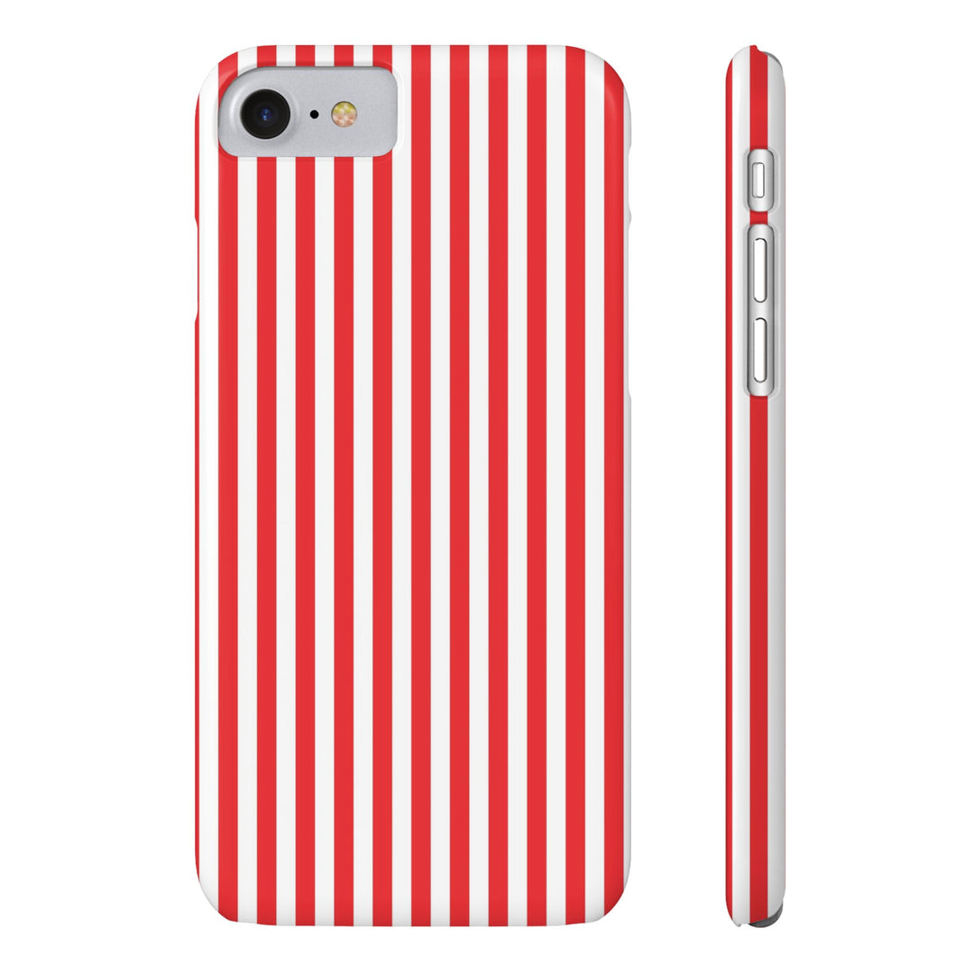 Slim Full Red Striped Cute Phone Case for Iphone 16 - | iPhone 15 Pro Max Case | iPhone 14 Case Iphone 13 12 11 10 9 8 7 XS X Gift for Her - Studio40ParkLane