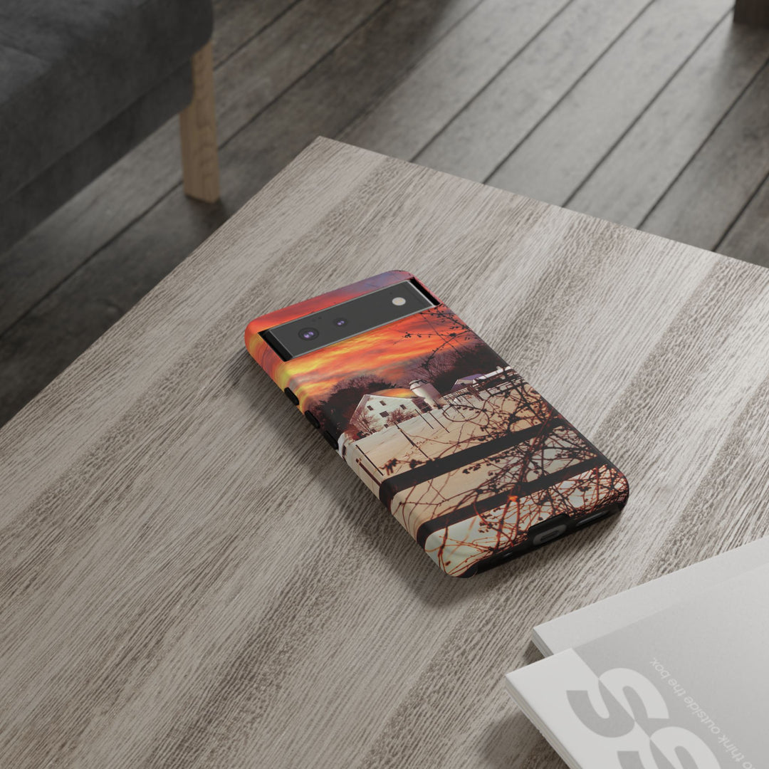 Impact Resistant, Winter Sunset Cute Phone Cases for Samsung S24, S23, S22, S21, IPhone 15 pro Iphone 14 pro Iphone 13 IPhone 12 Iphone 11 - Studio40ParkLane