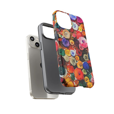 Impact Resistant, Fall Colors Buttons, Cute Phone Cases for Samsung S24, S23, S22, S21, IPhone 15 pro Iphone 14 pro Iphone 13 IPhone 12 Iphone 11