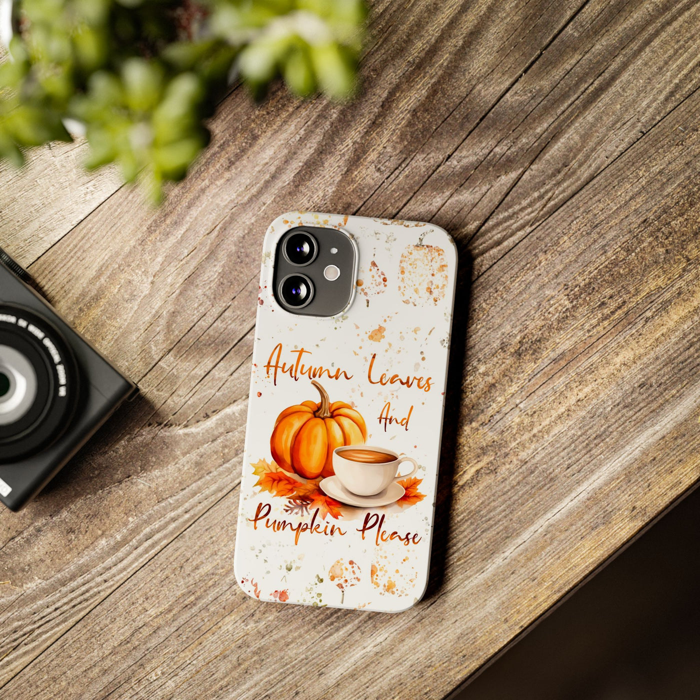 Slim Fall Leaves and Pumpkins Slim Cute Phone Cases for Iphone  | iPhone 15 Case | iPhone 15 Pro Max Case, Iphone 14, Iphone 14 Pro Max, Iphone 13