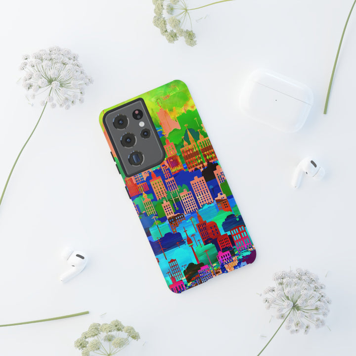 Cute Samsung Case | Cool Iphone Case | Summer City Skyline, Samsung S24, S23, S22, S21, IPhone 15 Case | Iphone 14 Case, Iphone 13 Case - Studio40ParkLane