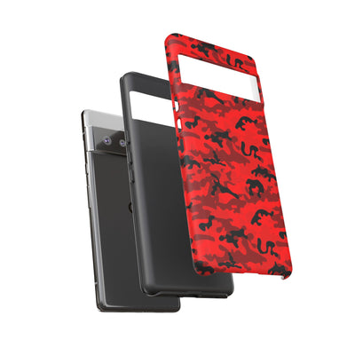 Impact Resistant, Red Camo Camouflage, Cute Phone Cases for Samsung S24, S23, S22, S21, IPhone 15 pro Iphone 14 pro Iphone 13 IPhone 12 Iphone 11