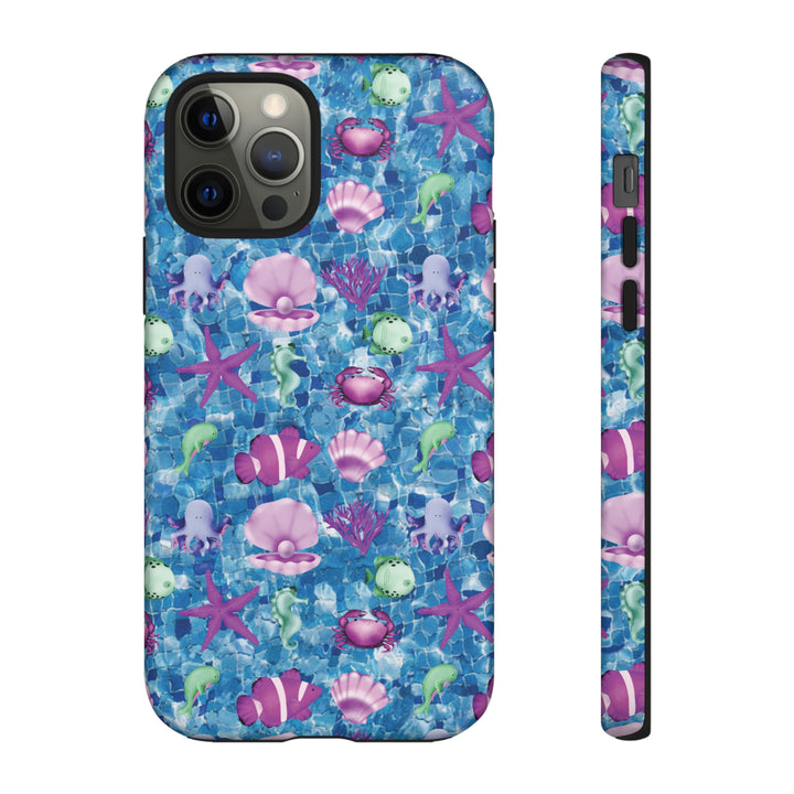 Cute IPhone Case | Blue Pink Under The Sea, iPhone 15 Case | iPhone 15 Pro Case, Iphone 14 Case, Iphone 14 Pro Max Case, Protective Iphone Case - Studio40ParkLane