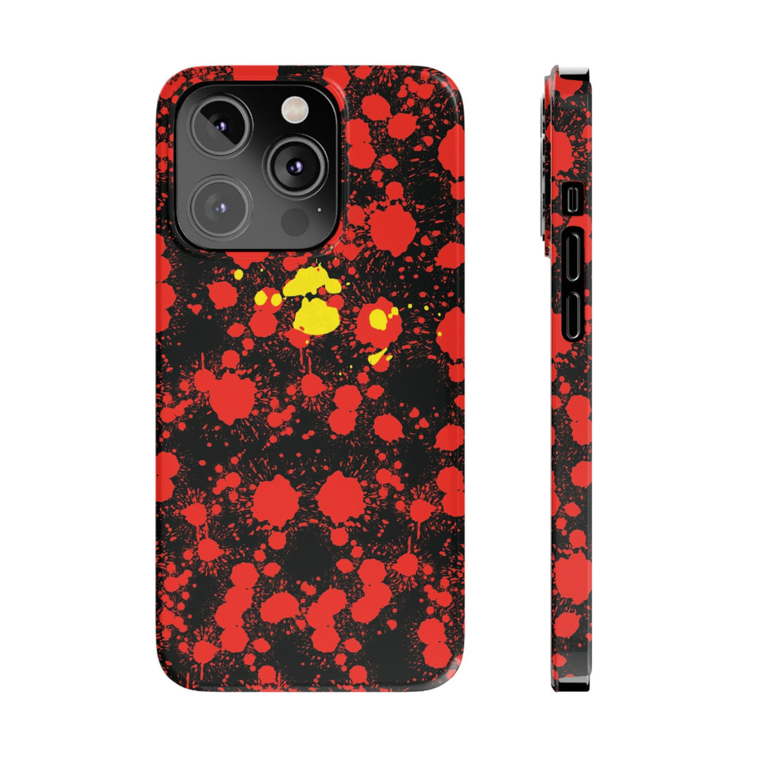 Slim Cute Phone Cases for Iphone - | iPhone 15 Case | iPhone 15 Pro Max Case, Iphone 14 Case, Iphone 14 Pro Max, Iphone 13, Red Yellow Paint Splash - Studio40ParkLane