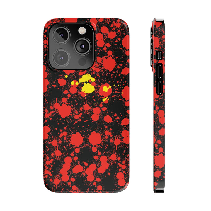 Slim Cute Phone Cases for Iphone - | iPhone 15 Case | iPhone 15 Pro Max Case, Iphone 14 Case, Iphone 14 Pro Max, Iphone 13, Red Yellow Paint Splash - Studio40ParkLane