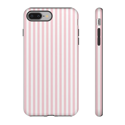 Tough Premium Sweet Pink Stripes Phone Case Gift for Her - For Apple iPhone 16 Pro Max 16e iPhone 15 Pro iPhone Iphone 14 Plus 13 Pro 12 SE XR - Studio40ParkLane