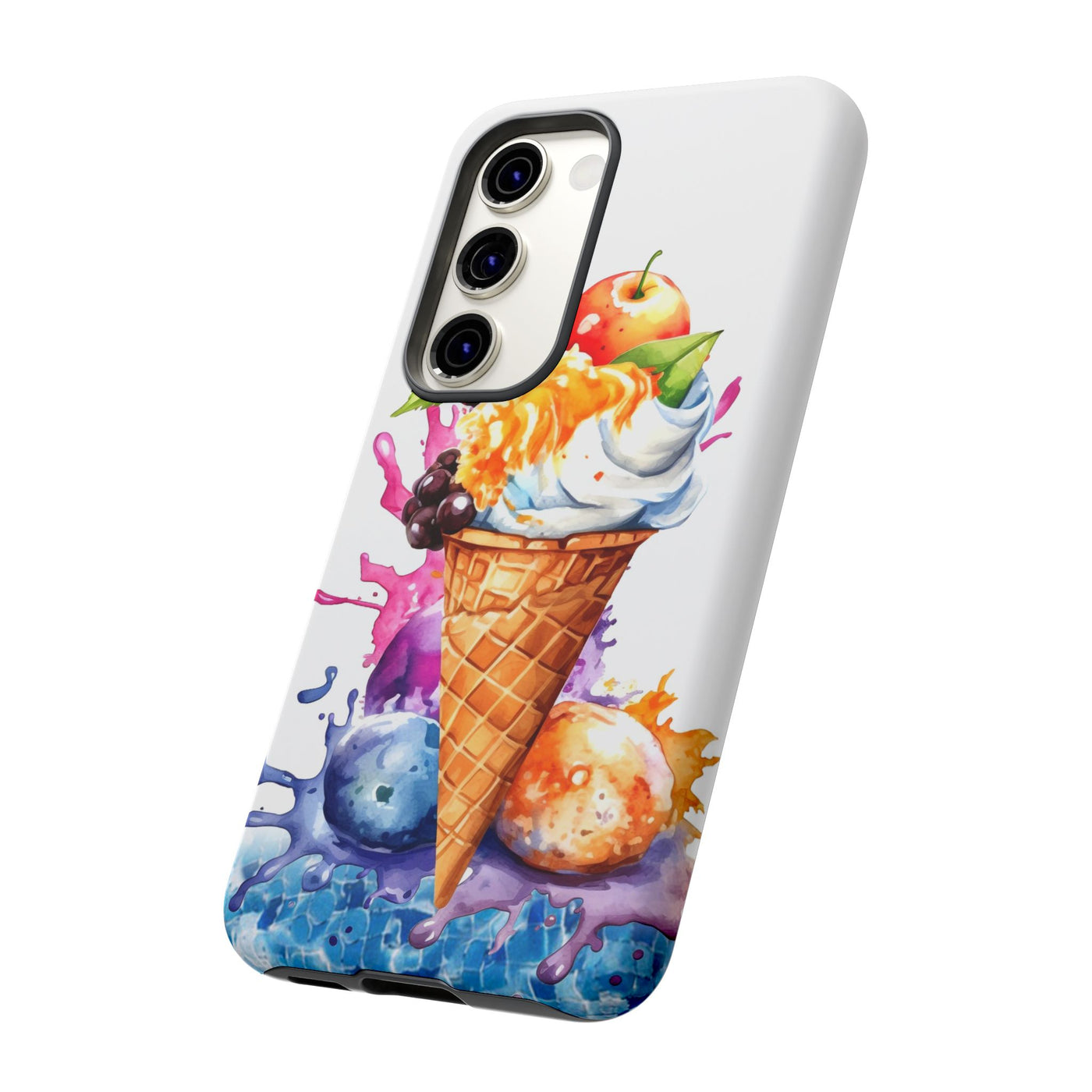 Impact Resistant, Summer Ice Cream Cone, Cute Phone Cases for Samsung S24, S23, S22, S21, IPhone 15 pro Iphone 14 pro Iphone 13 IPhone 12 Iphone 11