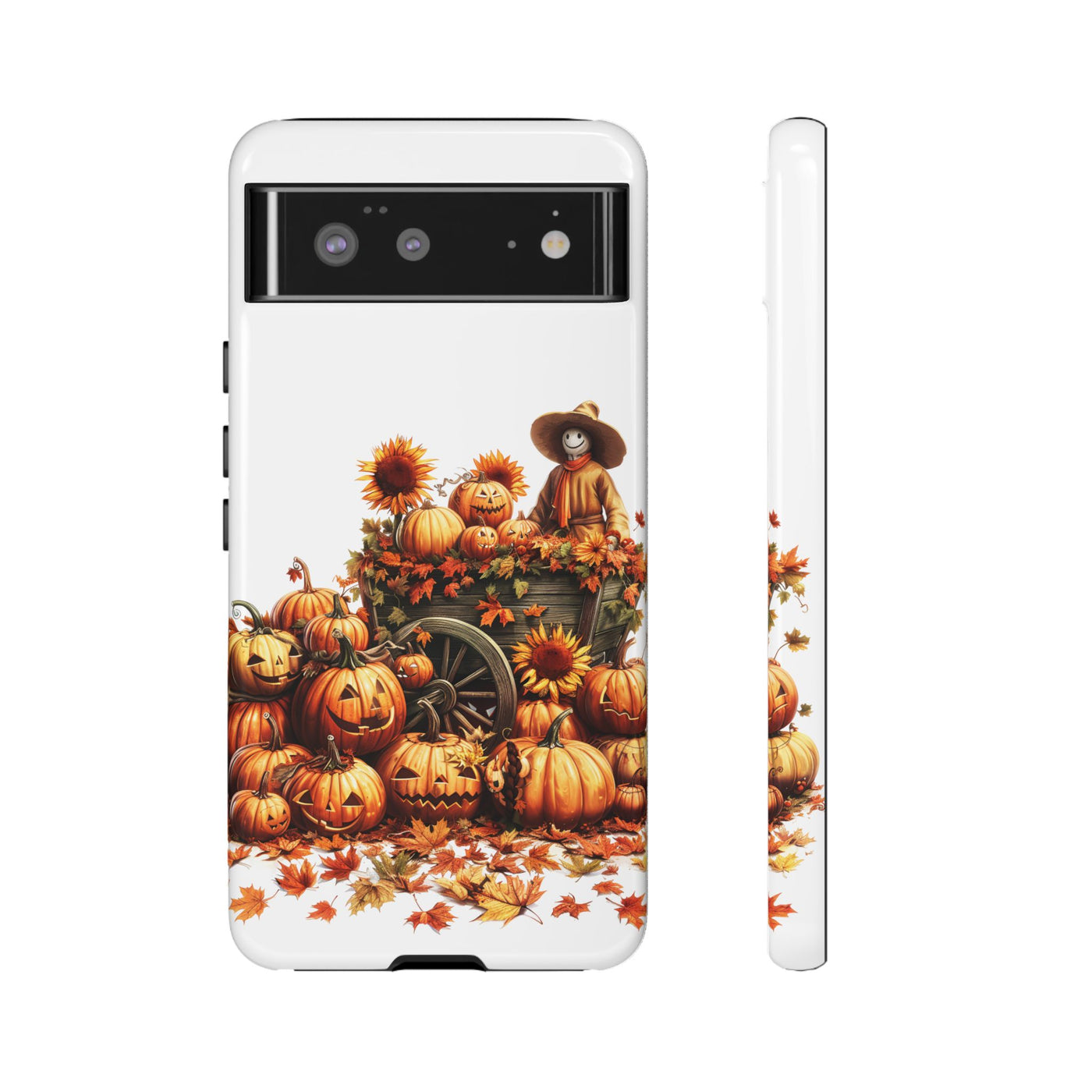 Impact Resistant, Fall Leaves Scarecrow, Cute Phone Cases for Samsung S24, S23, S22, S21, IPhone 15 pro Iphone 14 pro Iphone 13 IPhone 12 Iphone 11