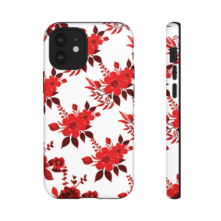 Cute IPhone Case | Red White Flowers, iPhone 15 Case | iPhone 15 Pro Case, Iphone 14 Case, Iphone 14 Pro Max Case, Protective Iphone Case - Studio40ParkLane