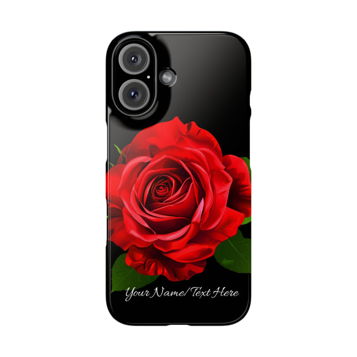 Slim Custom Personalized Red Rose Flowers Gift for Her Cute Phone Cases for Iphone 16 Pro Max | iPhone 15 Case | iPhone 15 Pro Max Case, Iphone 14, Iphone 14 Pro Max, Iphone 13 12 11 8 7 - Studio40ParkLane