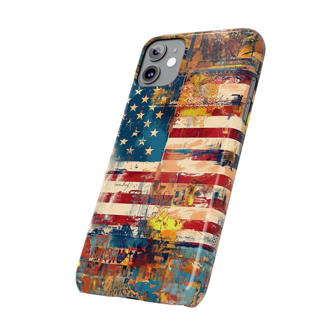 Slim Cute Phone Cases for Iphone | iPhone 15 Case | iPhone 15 Pro Max Case, Iphone 14, Iphone 14 Pro Max, Iphone 13, US Flag Abstract - Studio40ParkLane