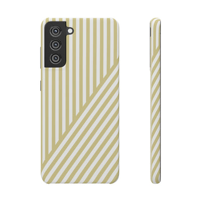 Aesthetic Yellow Beige Stripes Cute Phone Case Sleek Snap - For iPhone 17 Pro Max iPhone 16 Pro iPhone 15 Iphone 14 Plus 13 Pro 12 11 10 Gift