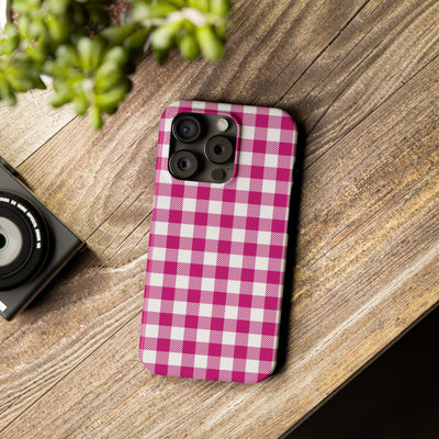 Slim Pink Gingham Gift for Her Cute Phone Cases for Iphone 16 Pro Max | iPhone 15 Case | iPhone 15 Pro Max Case, Iphone 14, 13, 12, 11, 10, 8, 7