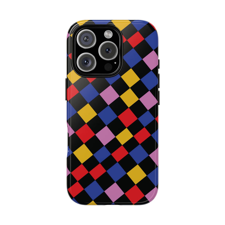 Aesthetic Tough Colorful Checkerboard Phone Case Premium - For iPhone 17 Pro Max iPhone 16 Pro iPhone 15 Iphone 14 Plus 13 Pro 12 11 10 XR - Studio40ParkLane